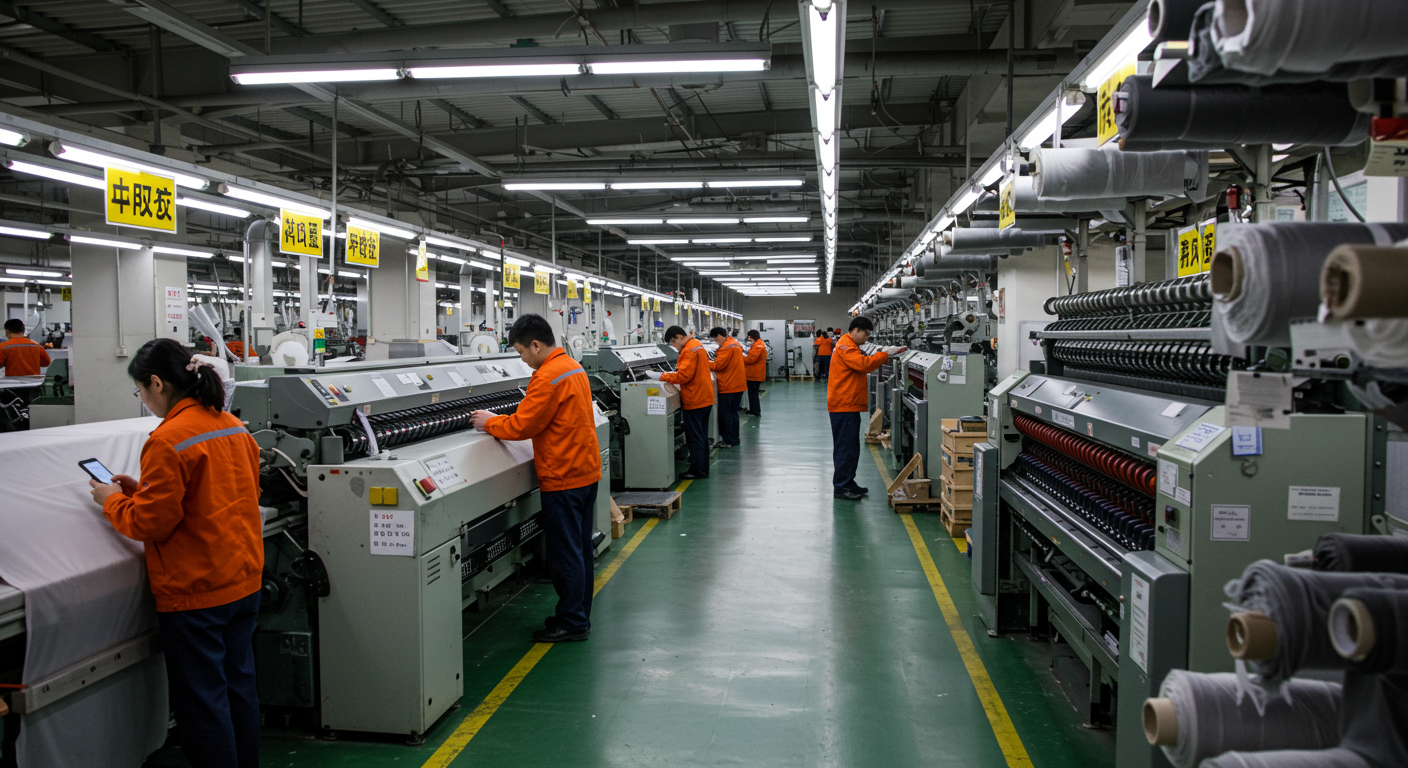 Бизнесмен общается в WeChat в кафе Шанхая с открытым списком поставщиков