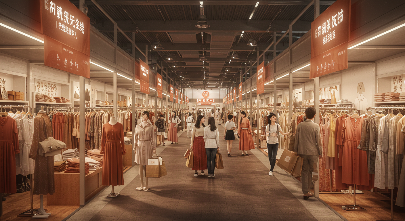 Грузовик с женской одеждой ТЯК на пути доставки в город с китайской архитектурой.