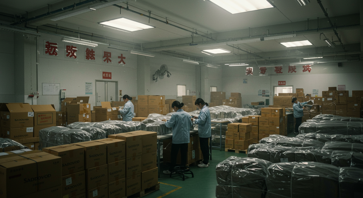 Грузовой поезд на терминале с контейнерами для поставки в Садовод