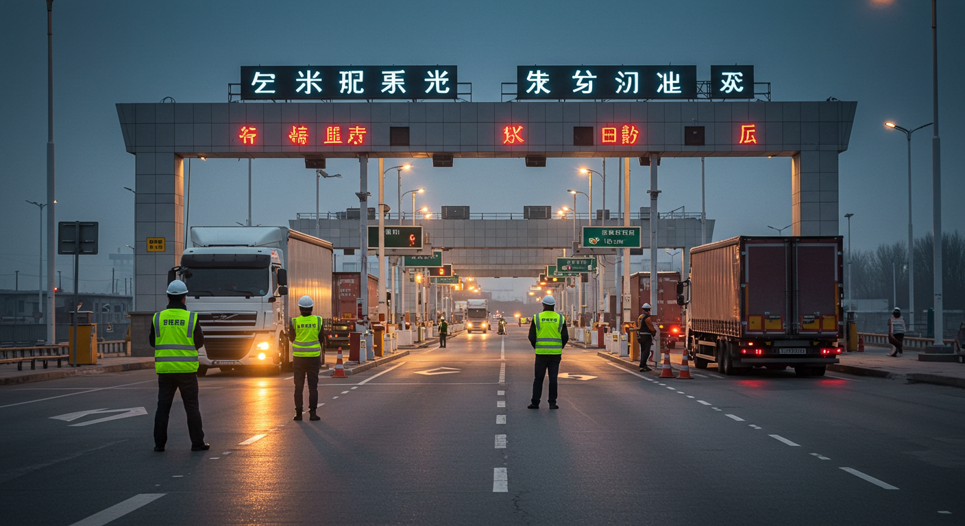 Карта логистических маршрутов между Китаем и Приморьем с грузовиками и поездами