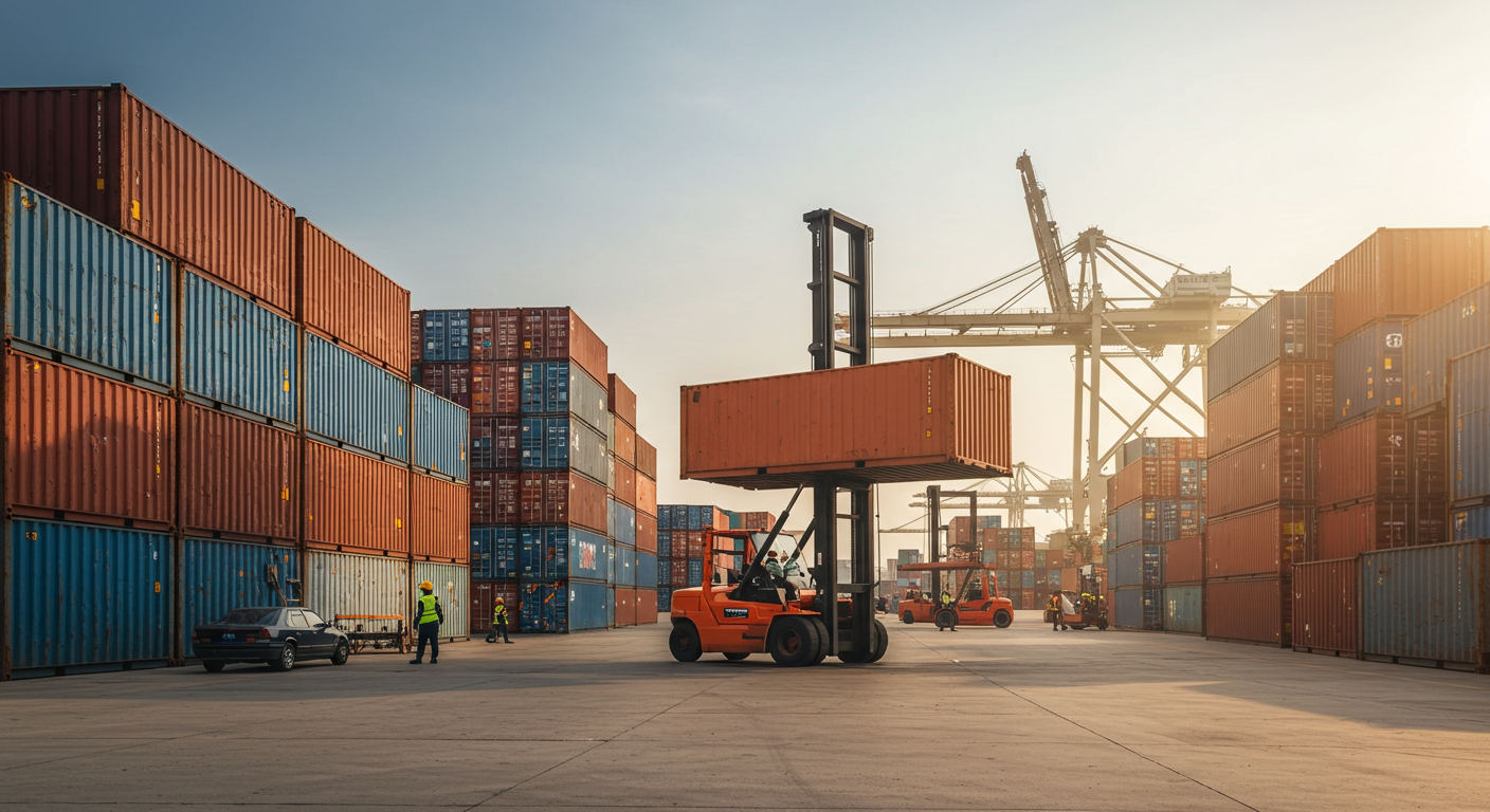 Команда логистов в современном офисе разрабатывает стратегию доставки из Китая