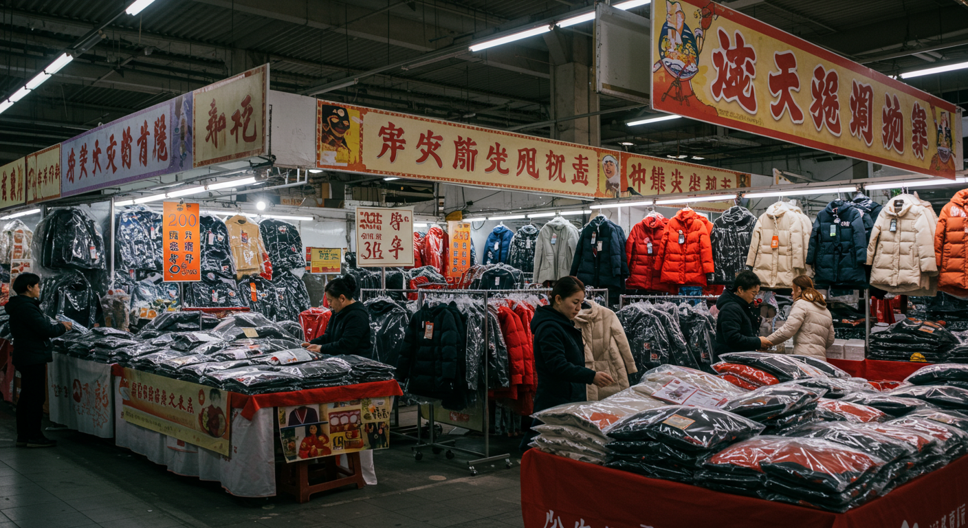 Команда логистов загружает коробки с куртками на грузовик GOMARKT.RU на рынке Садовод