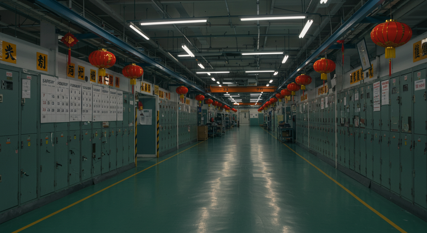 Коммерческая улица в Шанхае с закрытыми магазинами и праздничными толпами