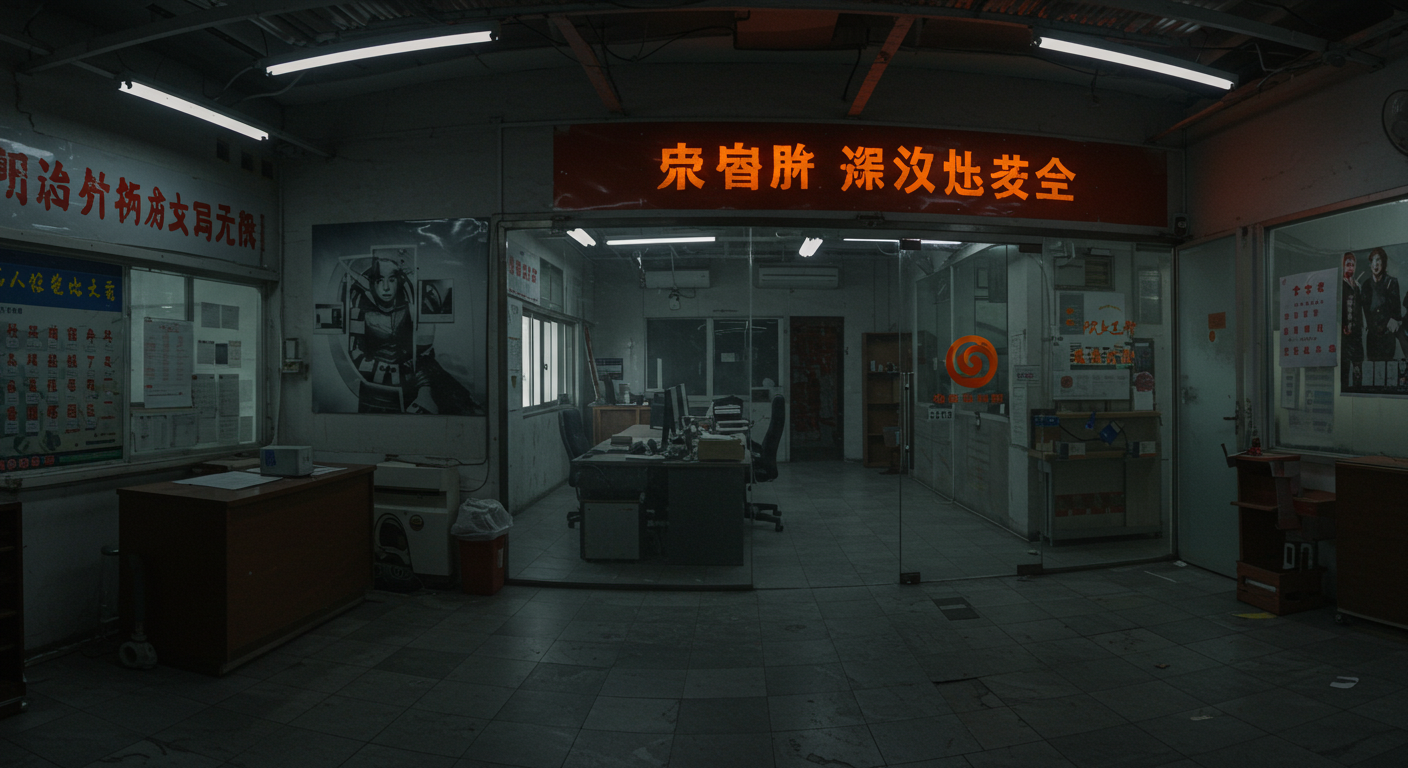 Комната управления логистики с фальшивыми данными о доставках и тревожными сообщениями.