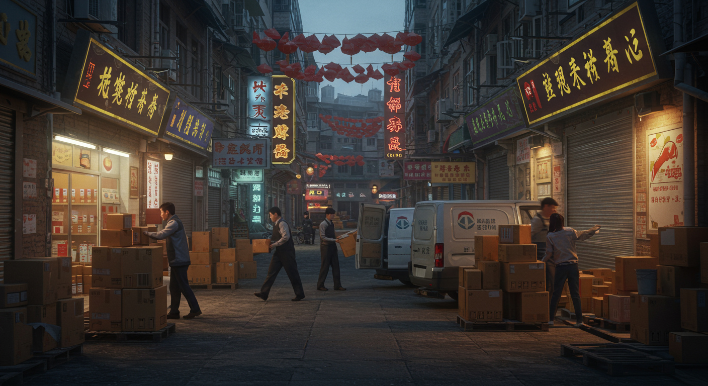 Контроль на таможне с грузовиком, оформляющим доставку с таможенным оформлением из Китая