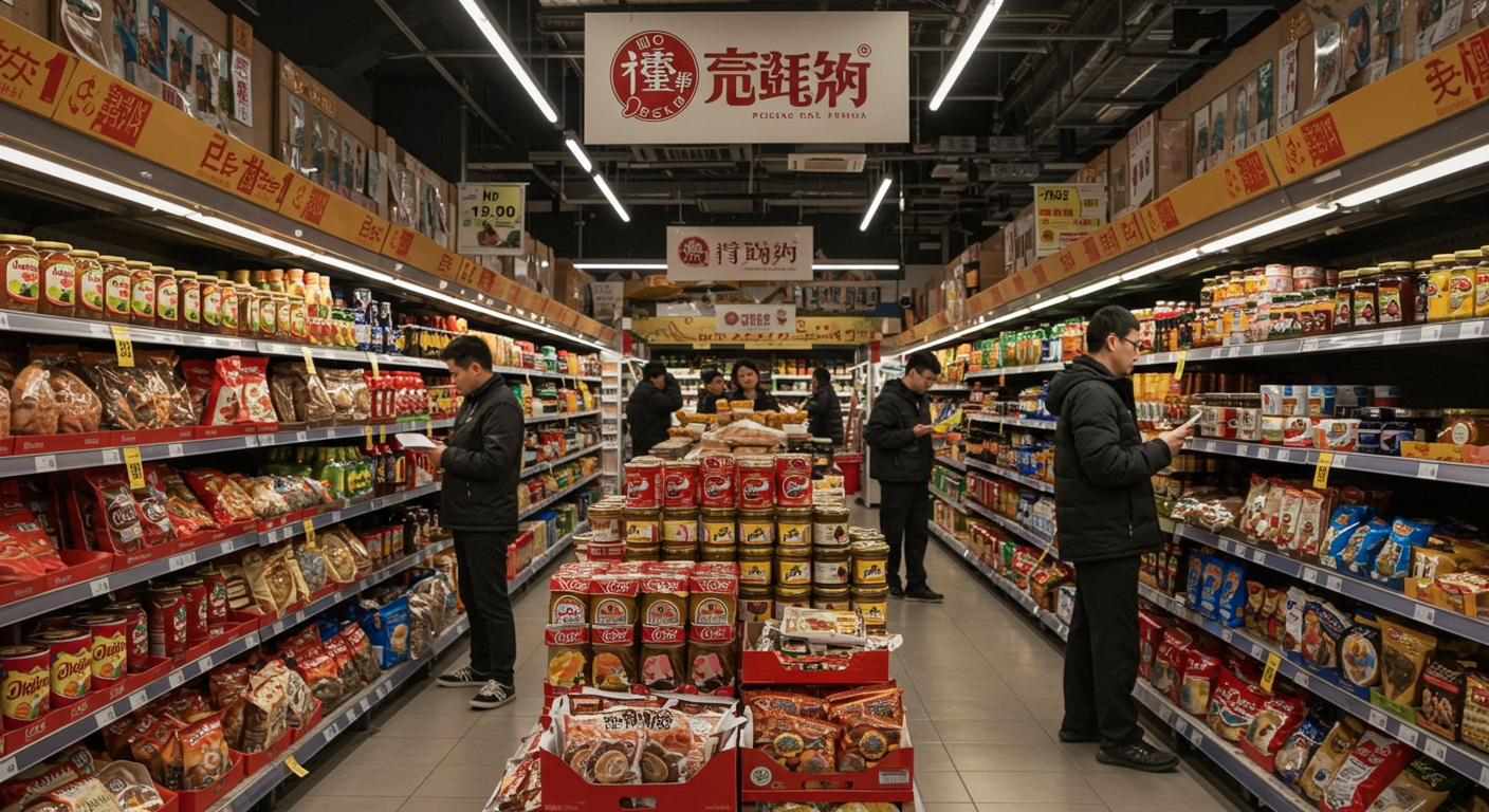 Логистический хаб с контейнерами, маркированными как российские, грузящимися на поезд в Китай