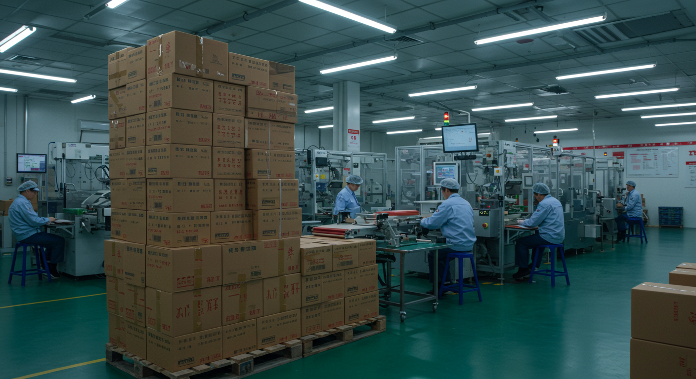 Логистический хаб в Китае с грузовыми контейнерами и грузовиками