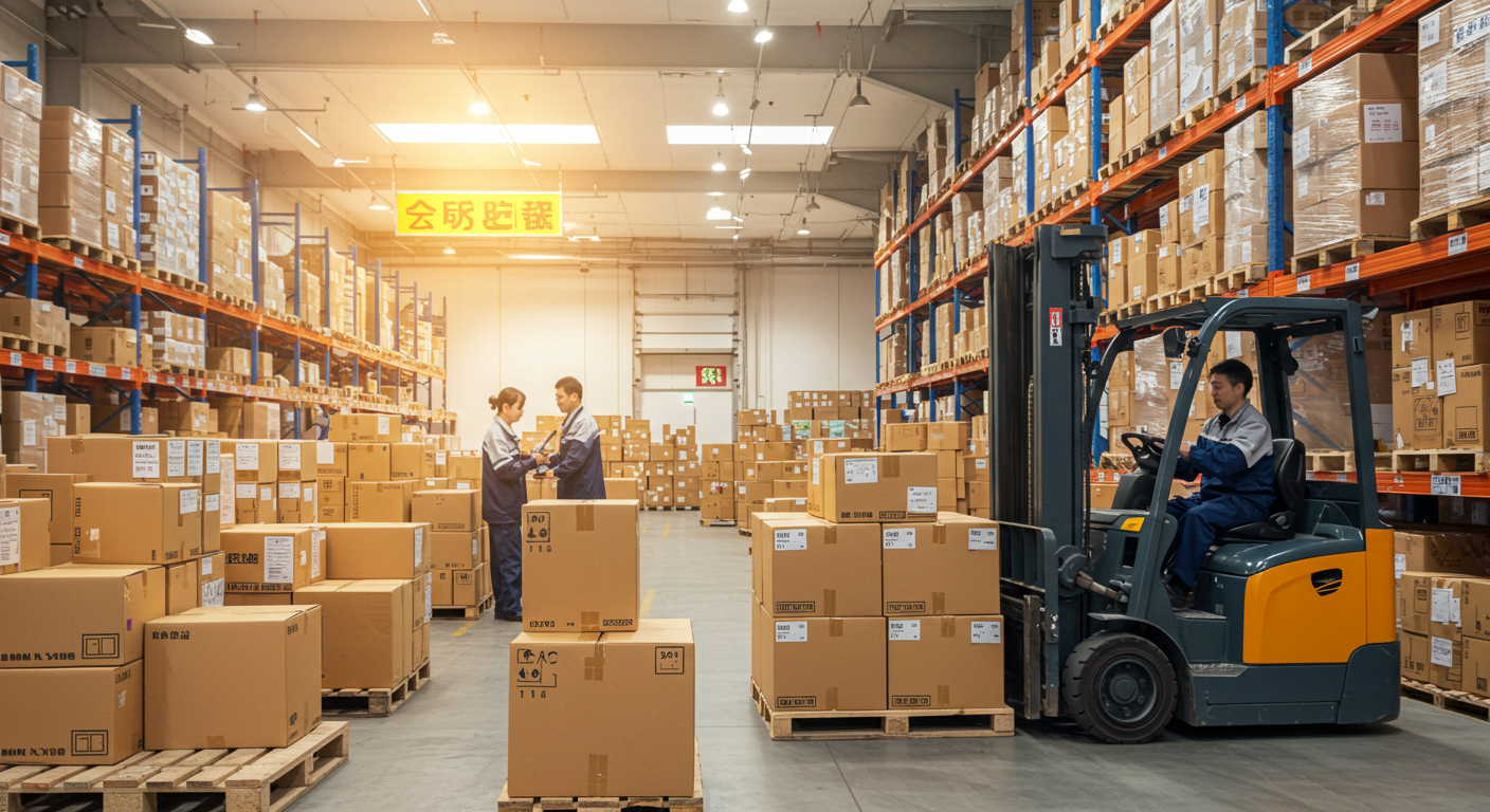 Логистический хаб в Китае с контейнерами и кранами для грузоперевозок