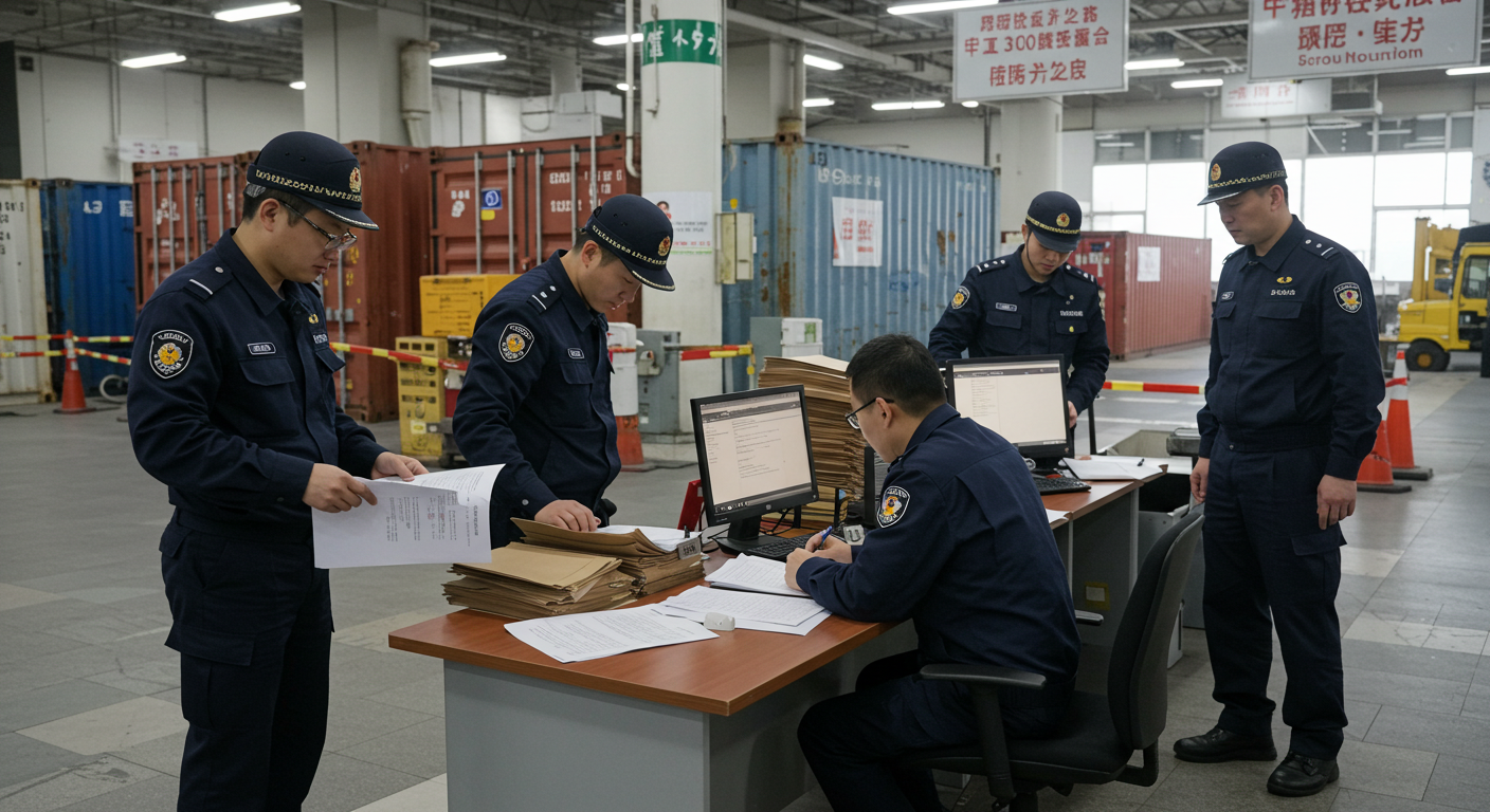 Логистический хаб в Китае с грузовыми контейнерами и транспортом