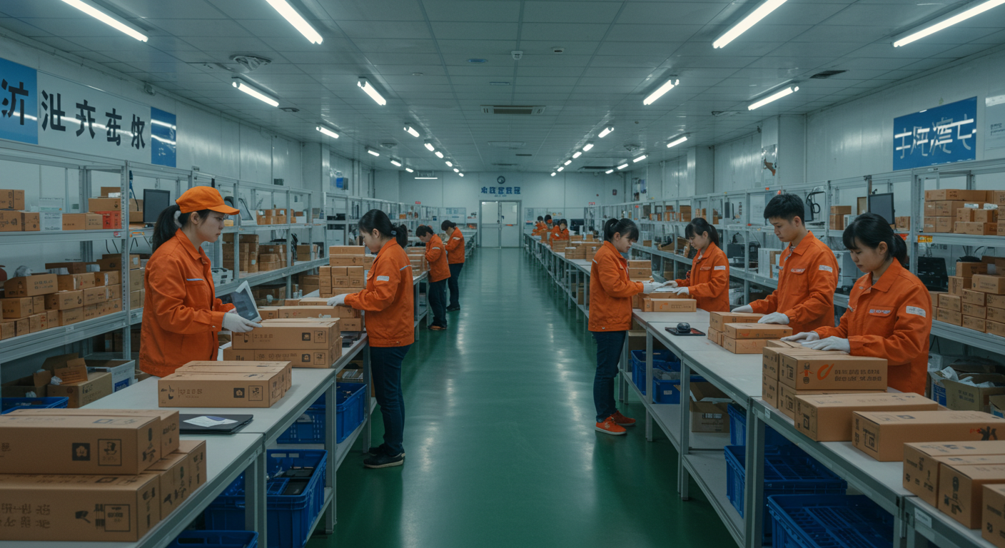 Логистический хаб в Шэньчжэне с контейнерами для экспорта высоких технологий