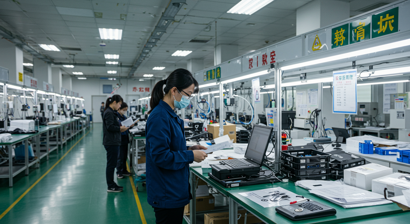 Логистический центр в Иу с грузовиками и упаковками для экспорта