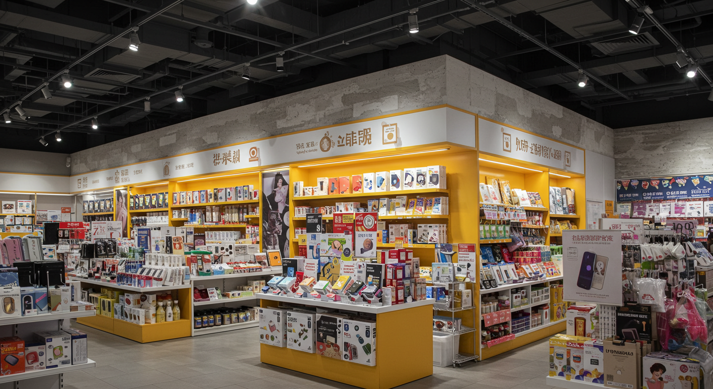 Логистический центр в Китае с коробками, подготовленными для России и брендингом GOMARKT.RU