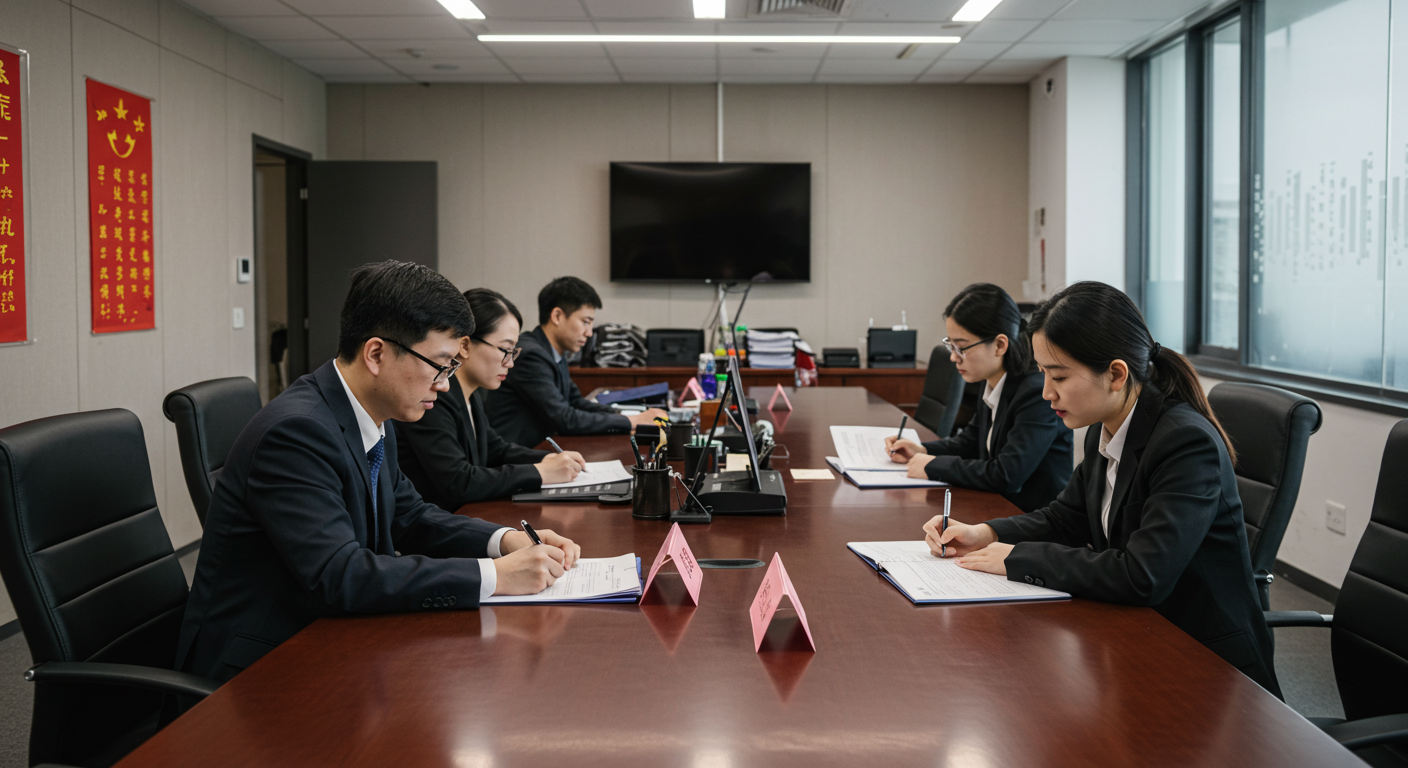 Логистический центр в Китае, специалисты проверяют инвойсы и экспортные документы