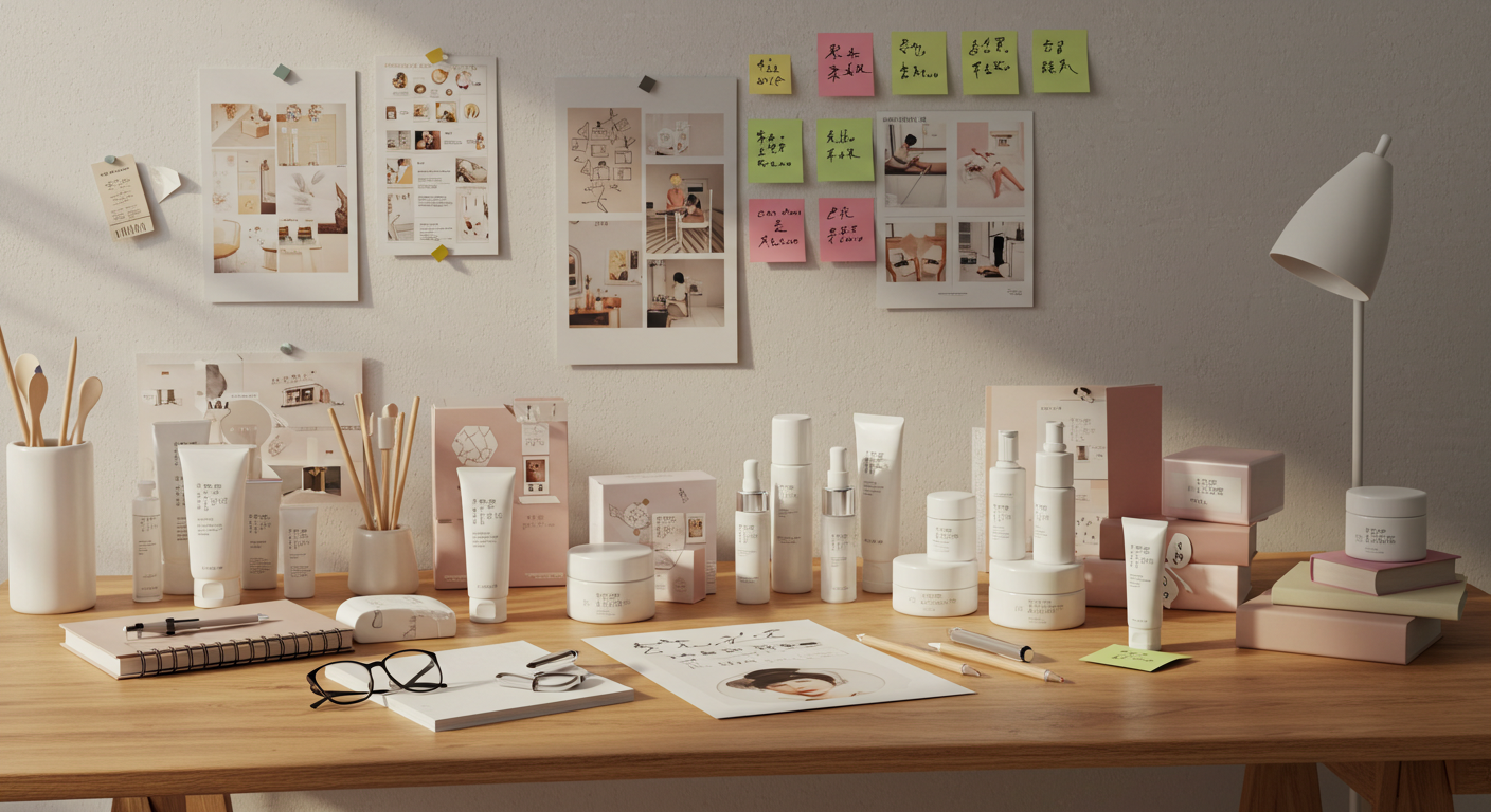 Молодые предприниматели в студии, использующие Xiaohongshu для анализа