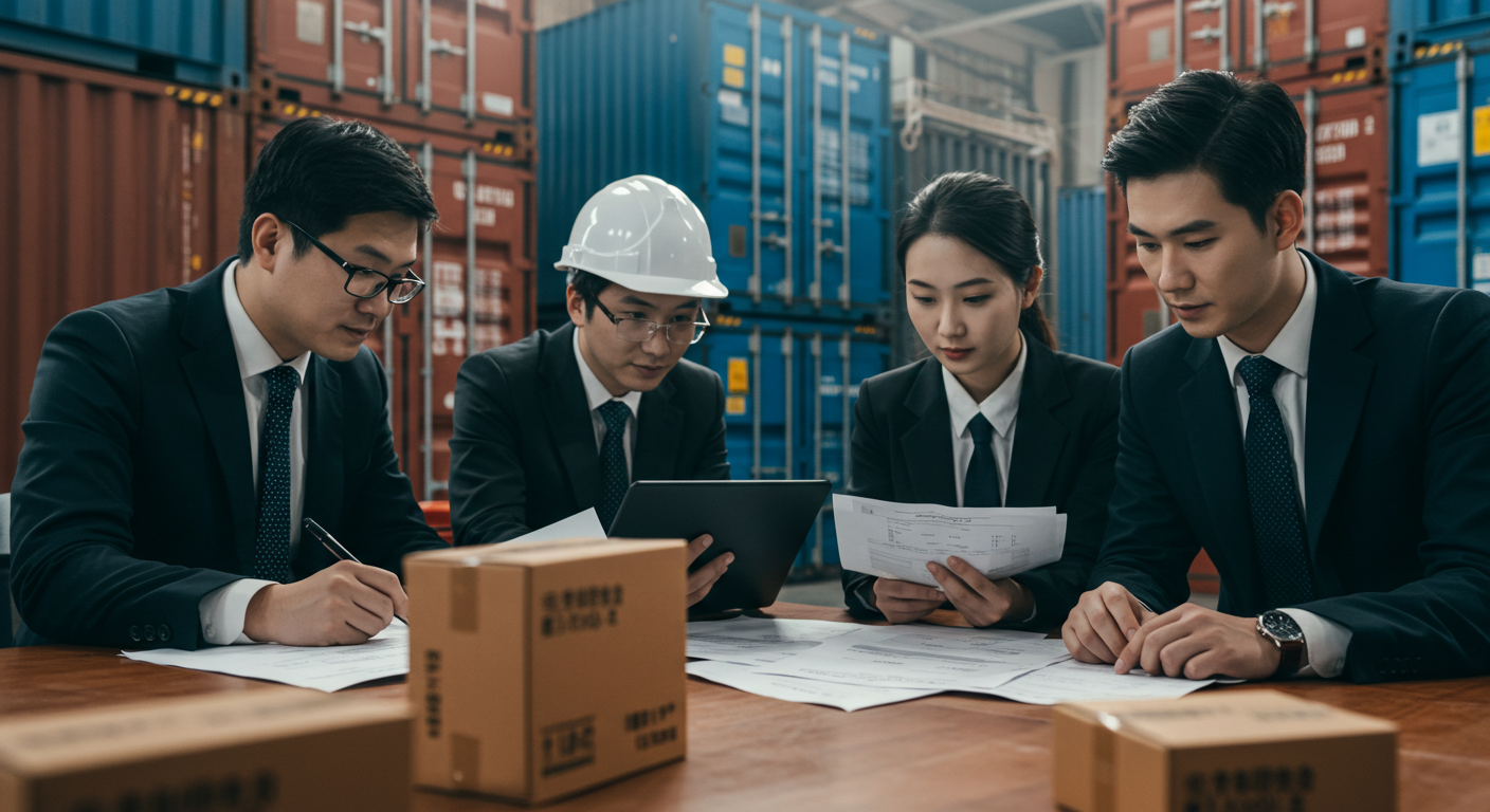 Офис электронной коммерции в Китае, сотрудники обсуждают международные расчёты в юанях и крипто