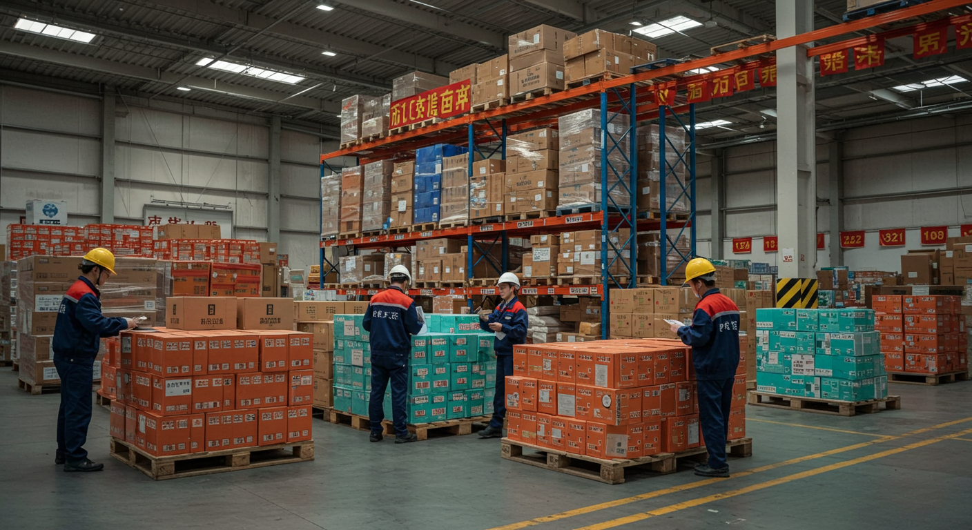 Офис логистической компании в Китае, команда отслеживает доставку товаров