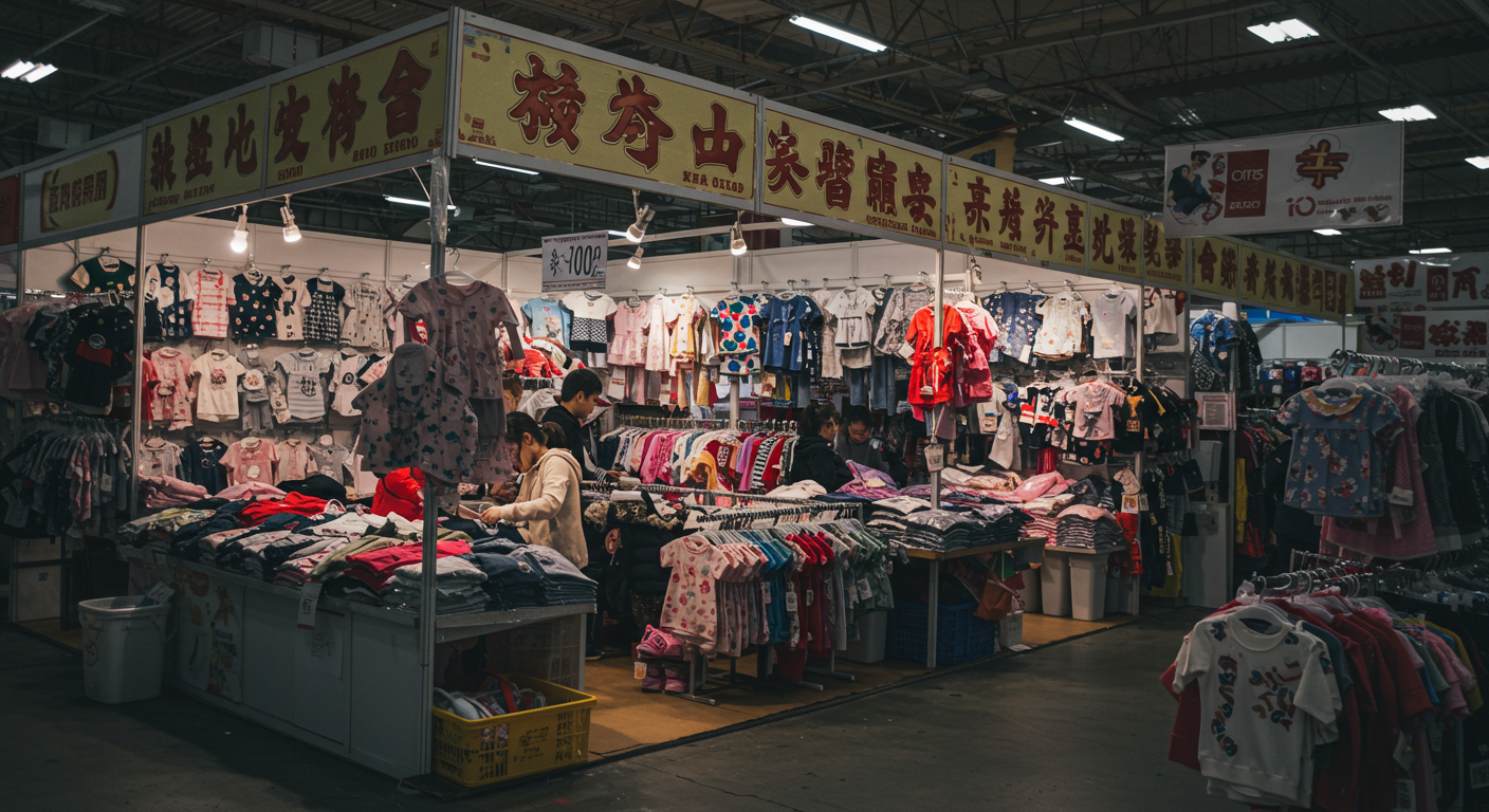 Офис логистики с командой, обсуждающей планы доставки детской одежды из Китая