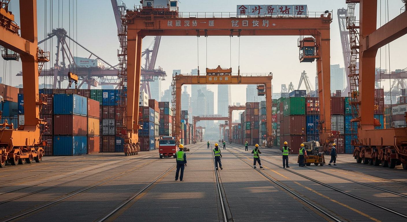 Офис логистики с сотрудниками, обсуждающими план доставки с 1688.