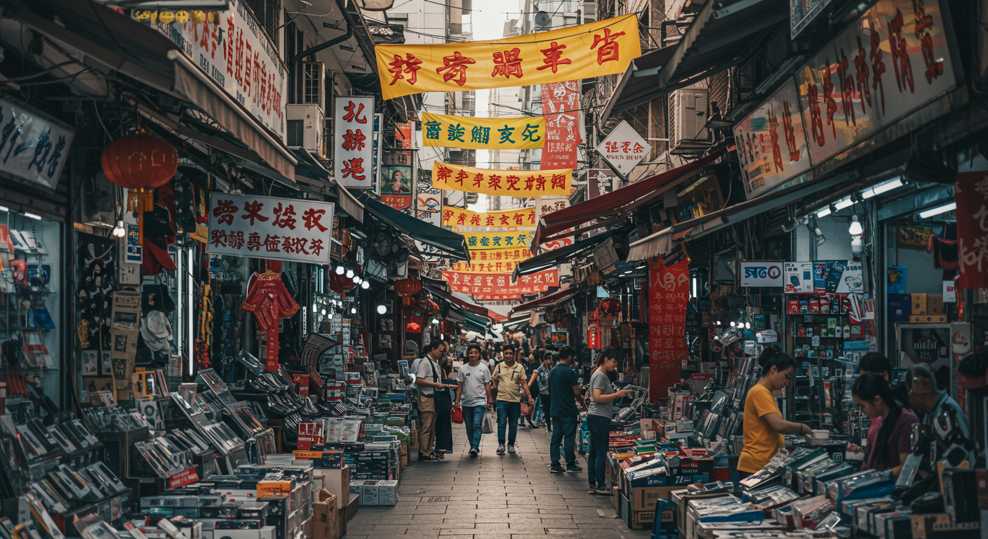 Офис с китайскими агентами, обсуждающими закупки по видеосвязи