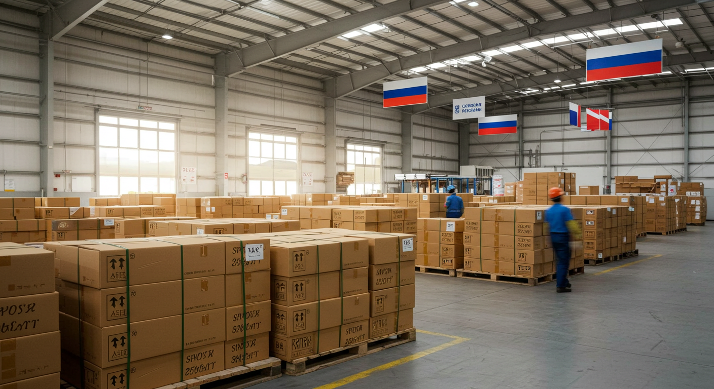 Офис с ноутбуком и образцами искусственных цветов для поставки.