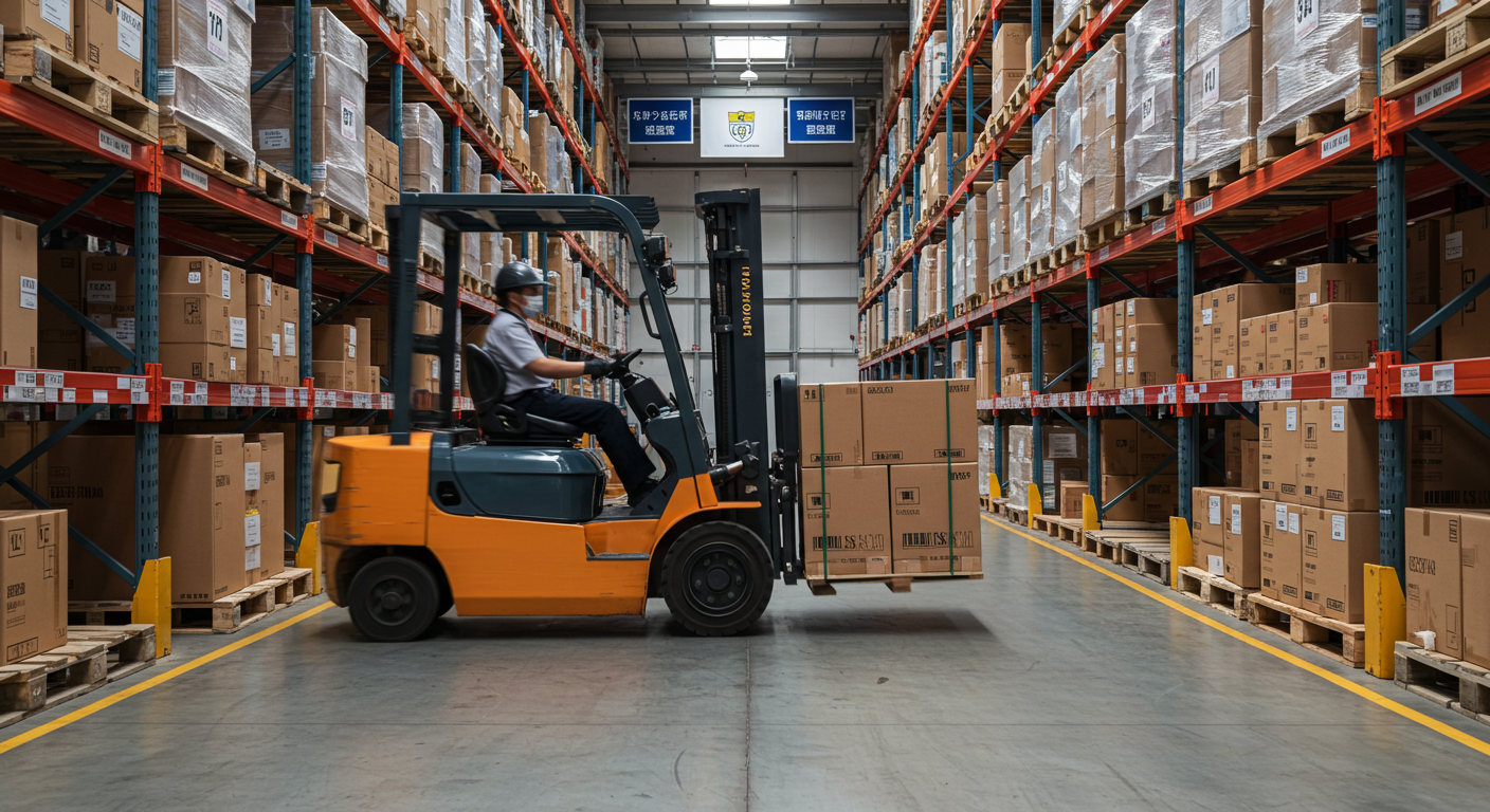 Оживленная улица оптового рынка в Китае с товарами для Садовода