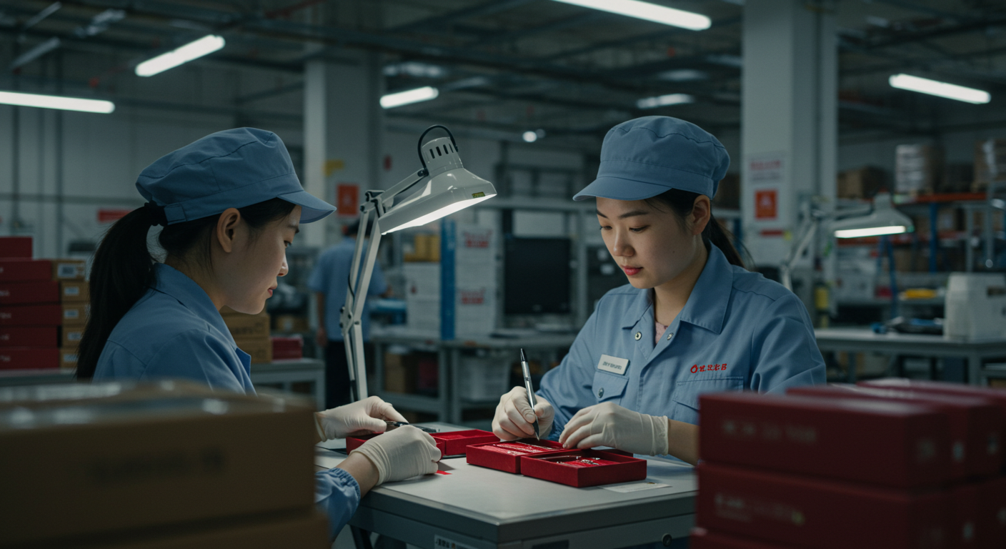 Павильон в Садоводе с выставкой серег и браслетов, поставщик показывает каталог