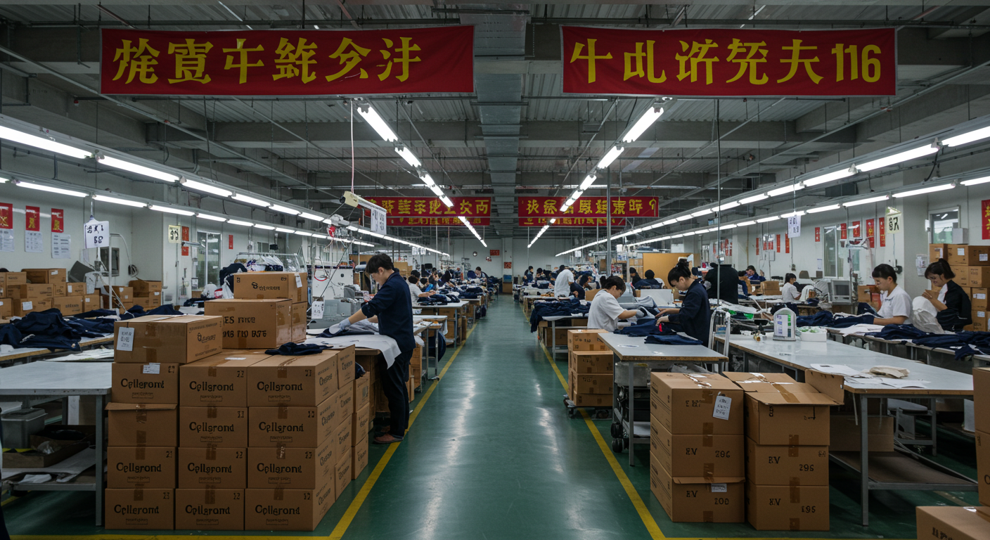 Покупатель изучает предложения одежды на 1688 с ноутбука в офисе