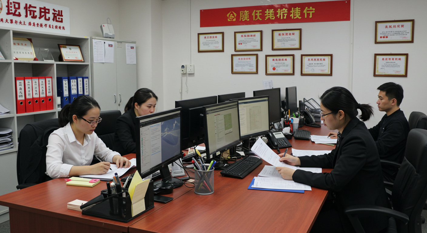 Предприниматель наблюдает за упаковкой товаров на складе в Китае