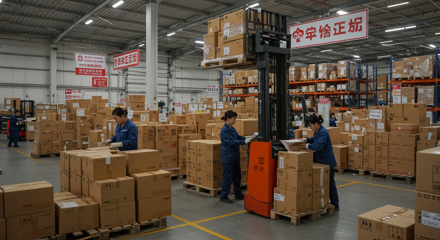 Предприниматель проверяет отчет о доставке с Таобао в современном офисе