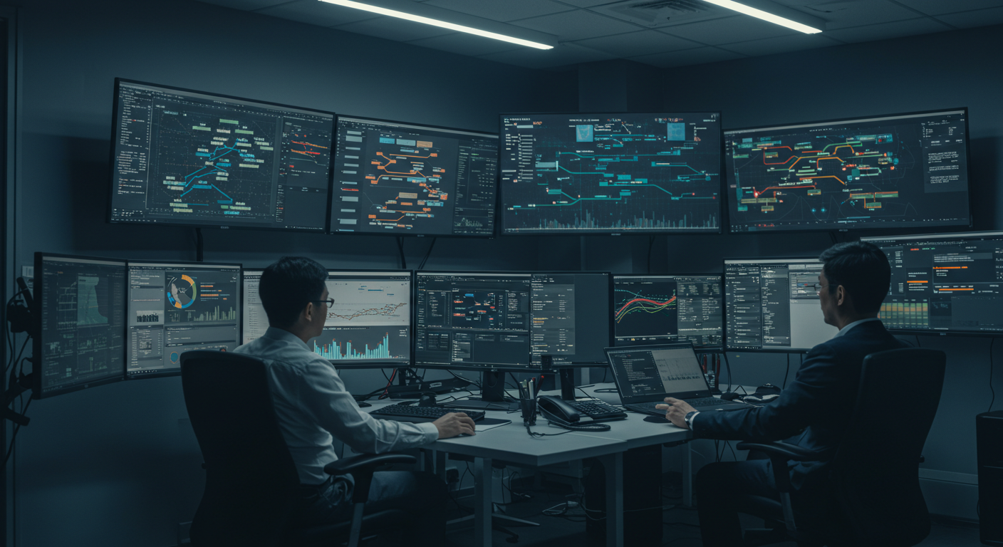 Проверка груза и документов, сотрудники таможни на складе с китайскими коробками