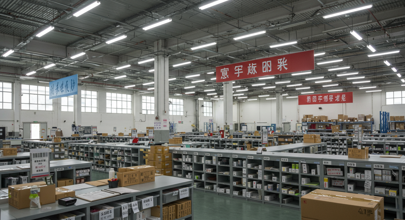 Рабочие на китайской фабрике проверяют качество товаров