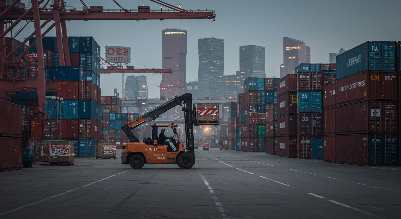 Работа по упаковке и консолидации товаров в китайском складе с логотипом  