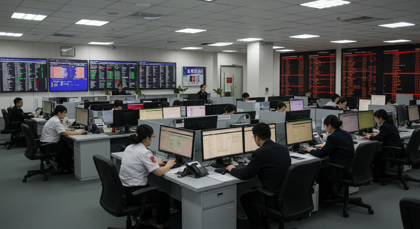 Работники проверяют экспортные документы рядом с грузовыми поддонами на складе