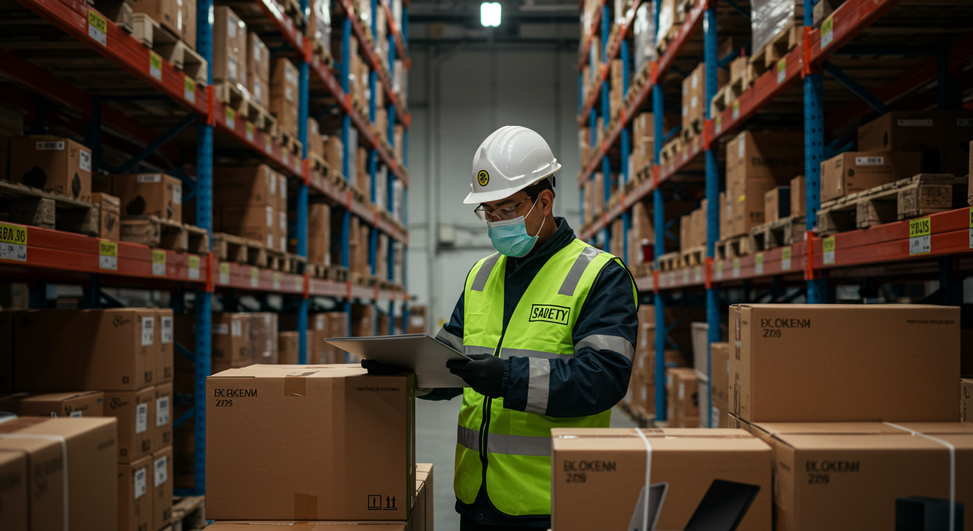 Работники сортируют мелкие грузы для авиадоставки в Россию