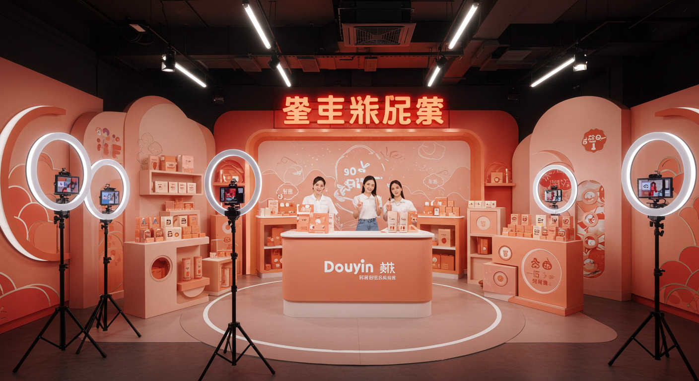 Российский предприниматель проводит видеозвонок с китайскими партнерами, на экране Douyin