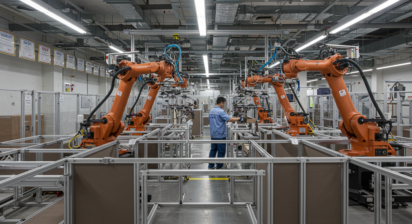 Шоурум китайской мебели в немецком стиле с модульными диванами и столами