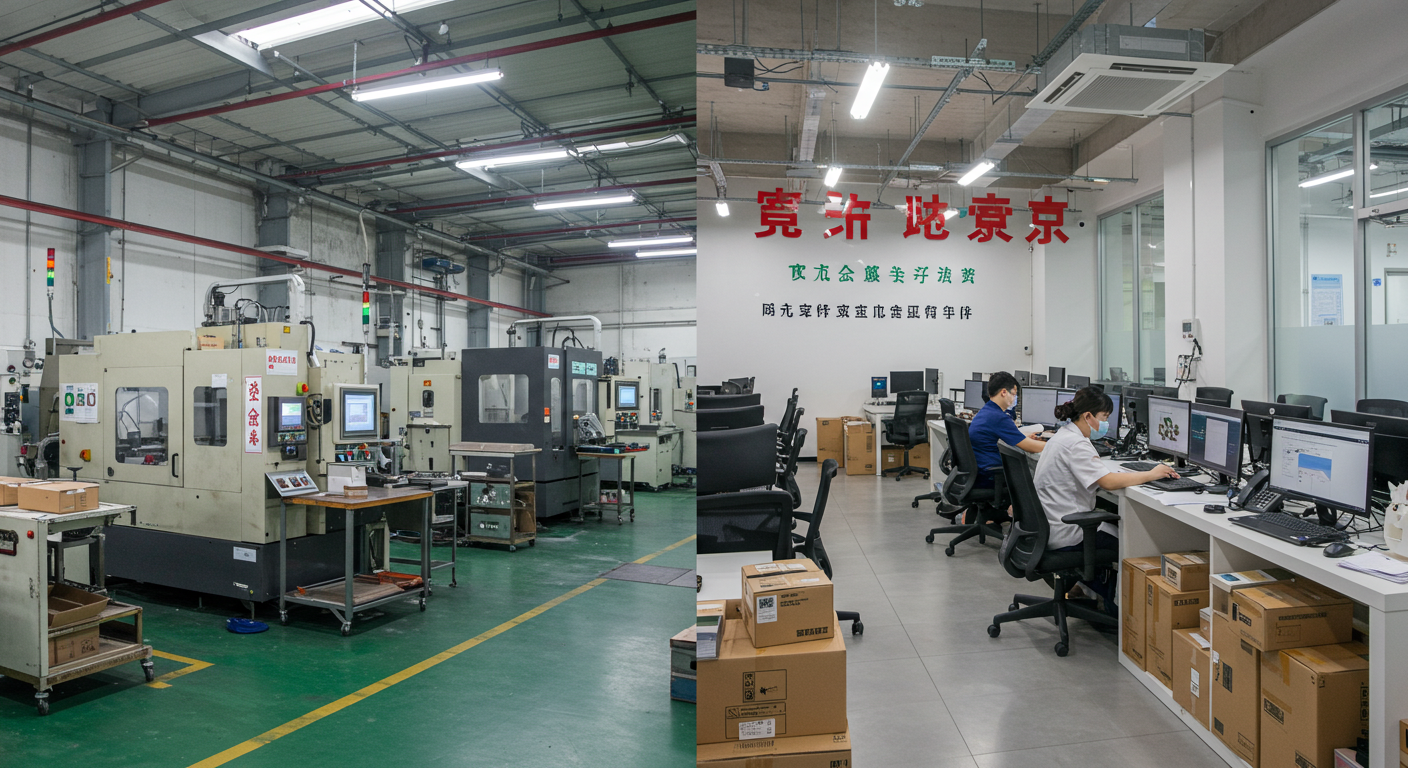 Шоурум китайской торговой компании с многообразием товаров на витринах