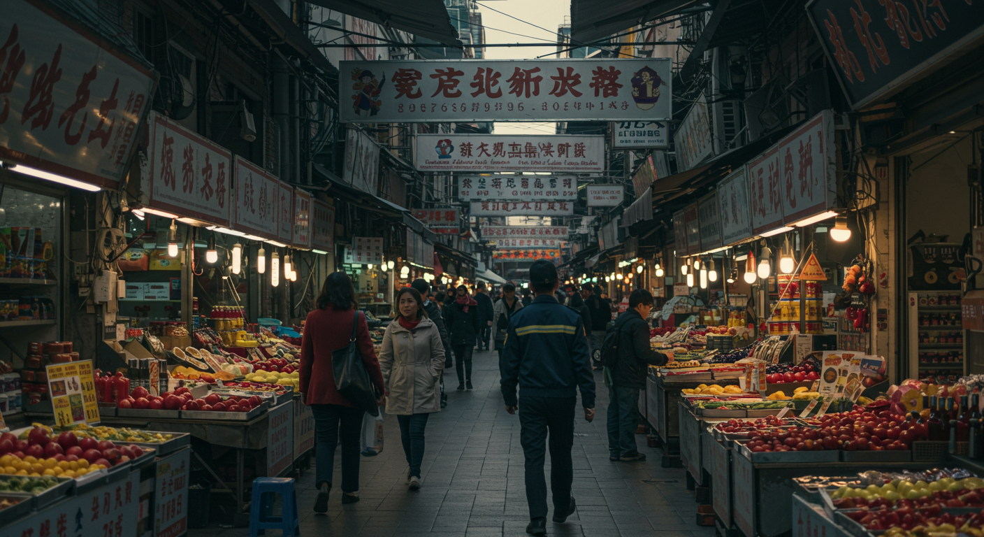 Склад на оптовом рынке с коробками и менеджером логистики