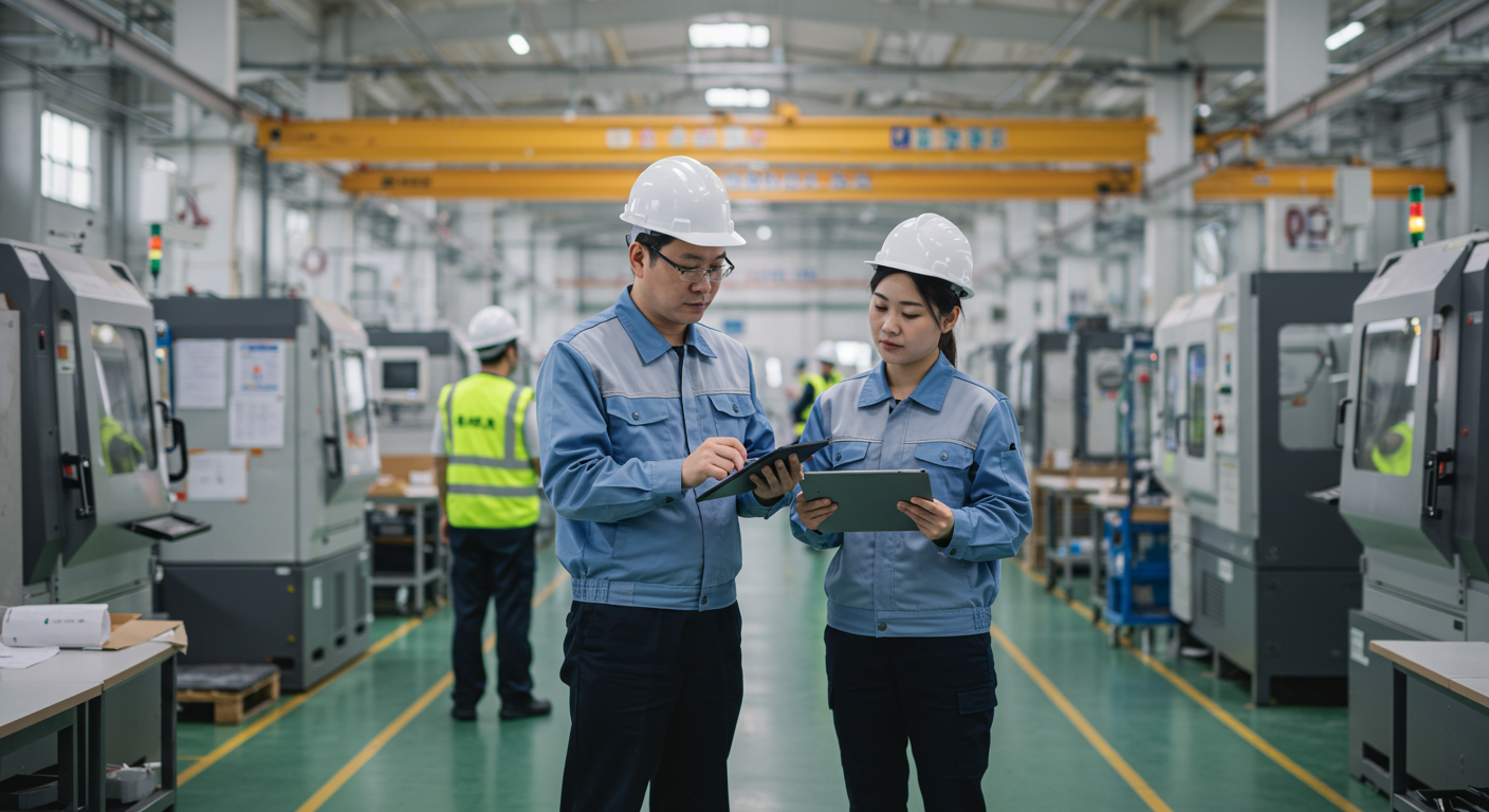 Склад с инспекторами, проверяющими документы и неправильные этикетки