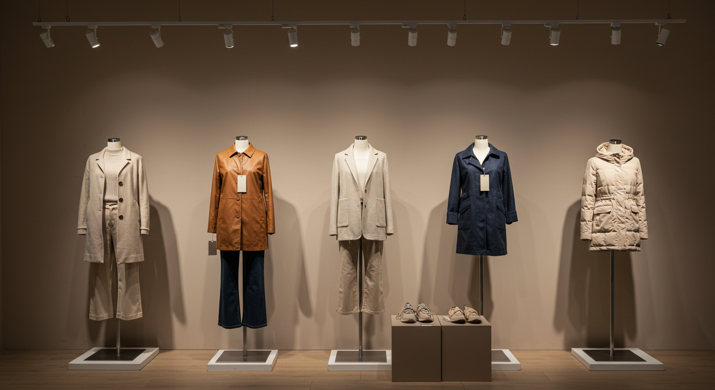 Склад с работниками, проверяющими женские куртки перед отправкой в Россию