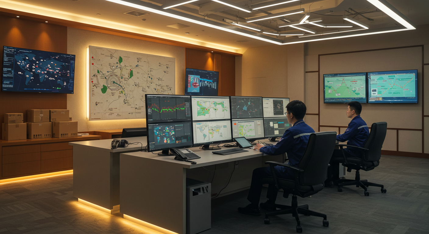 Склад с упаковочными линиями и товарами для российской доставки из Китая