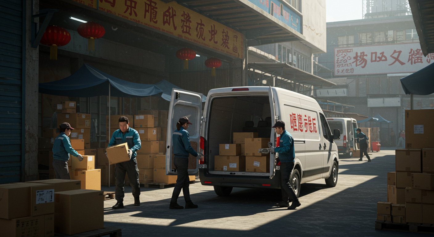 Склад Садовод с коробками и популярными товарами от китайских поставщиков