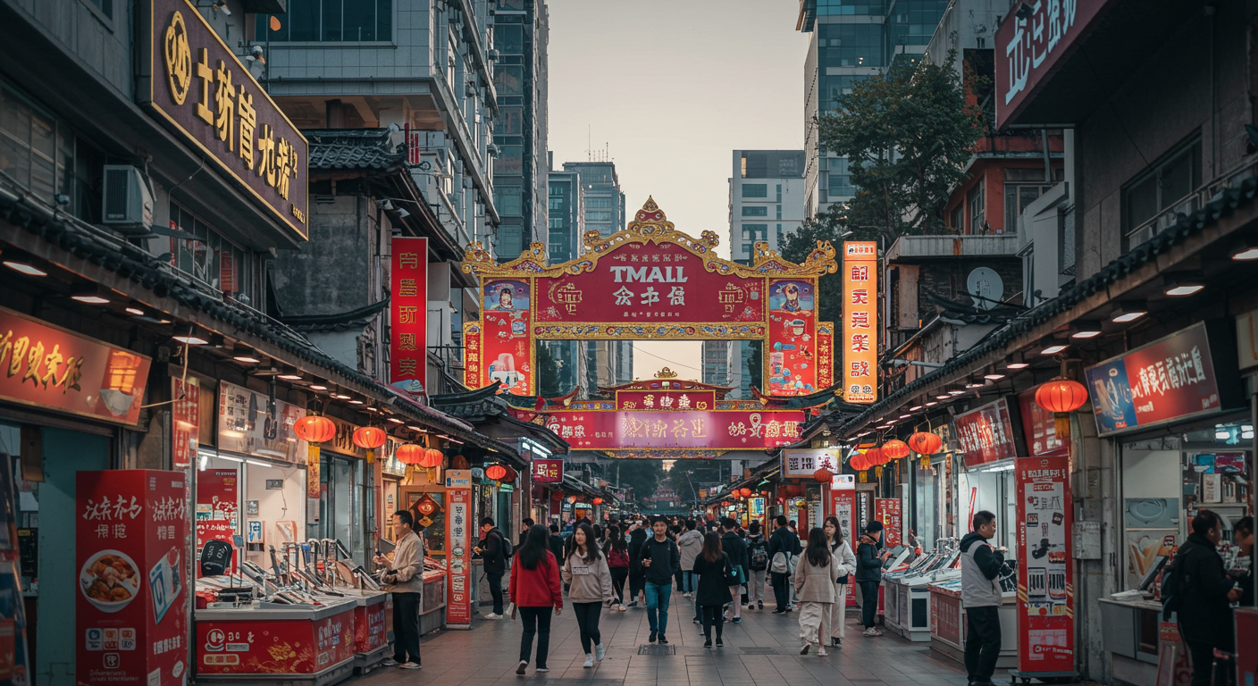 Склад Tmall и JD с упаковкой товаров на фестивале Singles Day