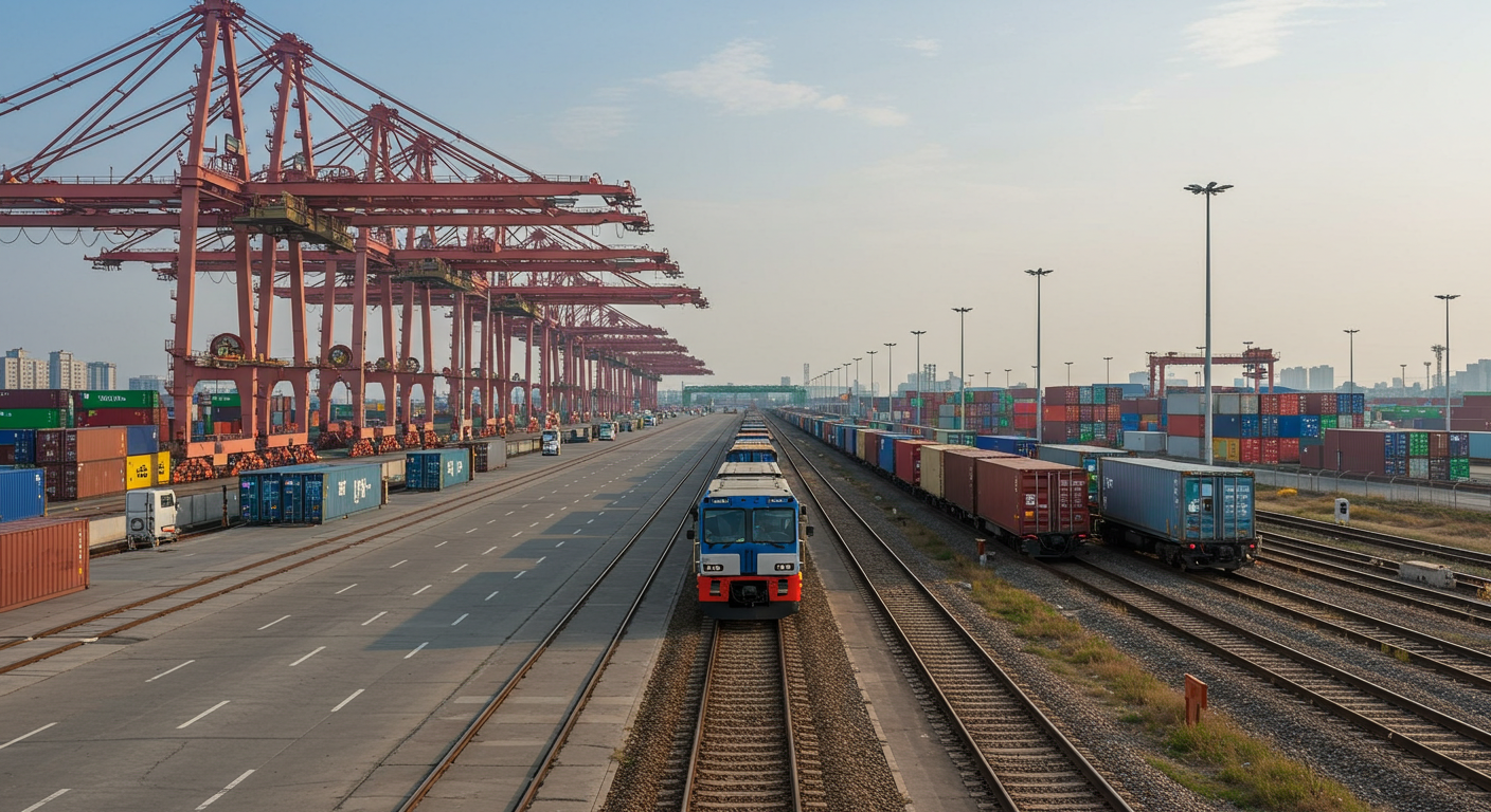 Склад в Китае, где работники сортируют посылки для доставки в Россию