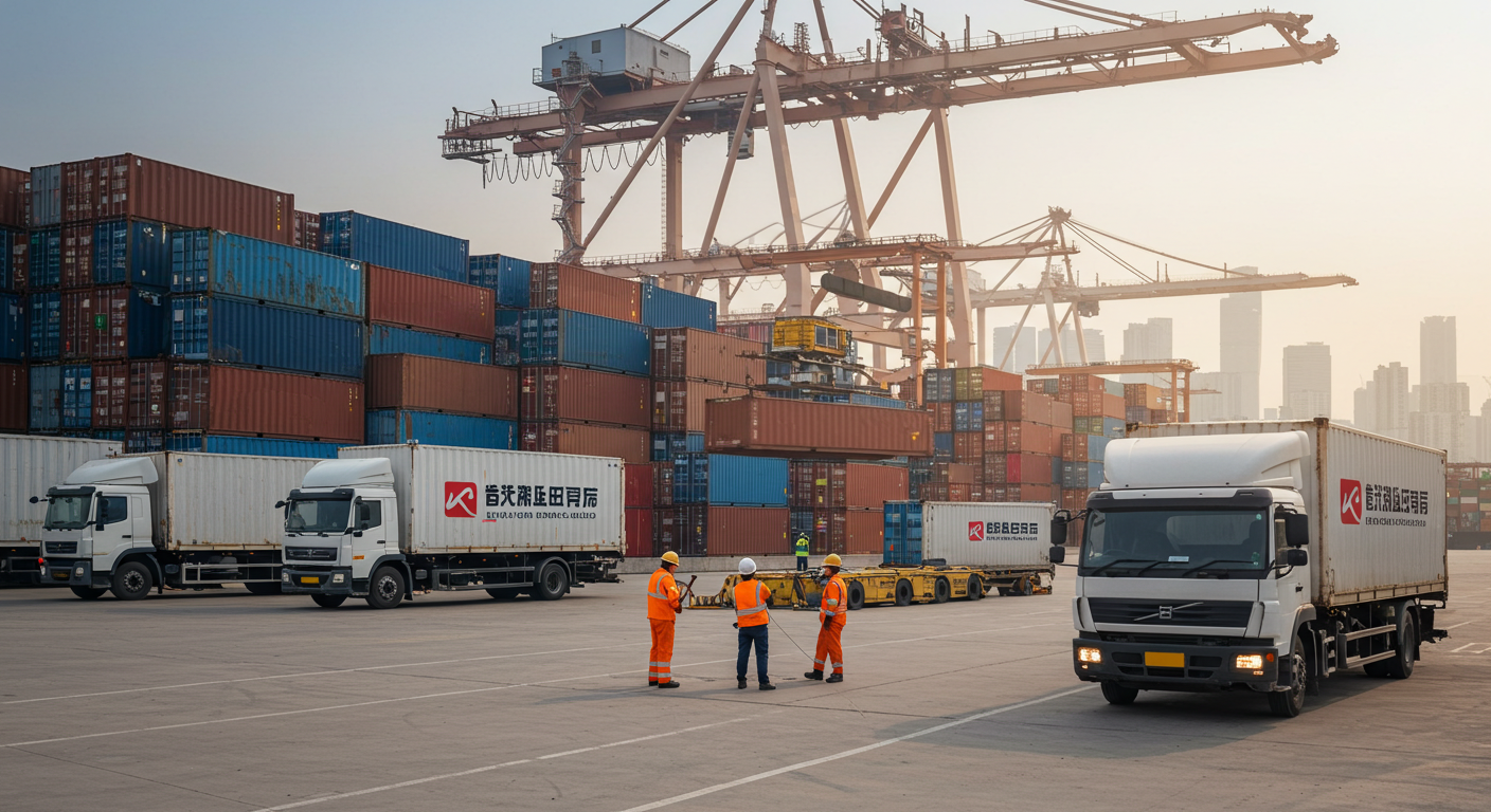 Склад в Китае, рабочие проверяют упаковки с логистическими документами