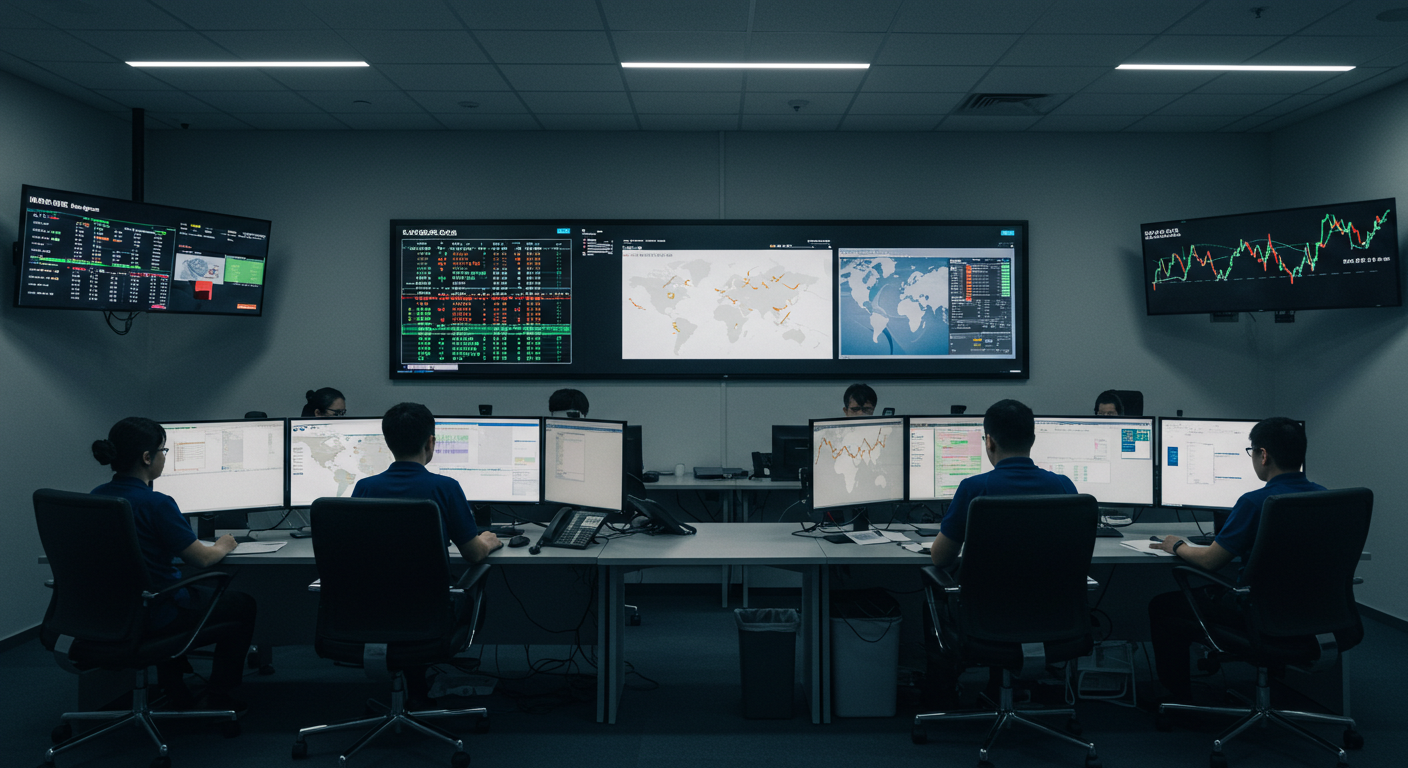 Склад в Китае, работники проверяют пакеты и инвойсы, сложности с юанем