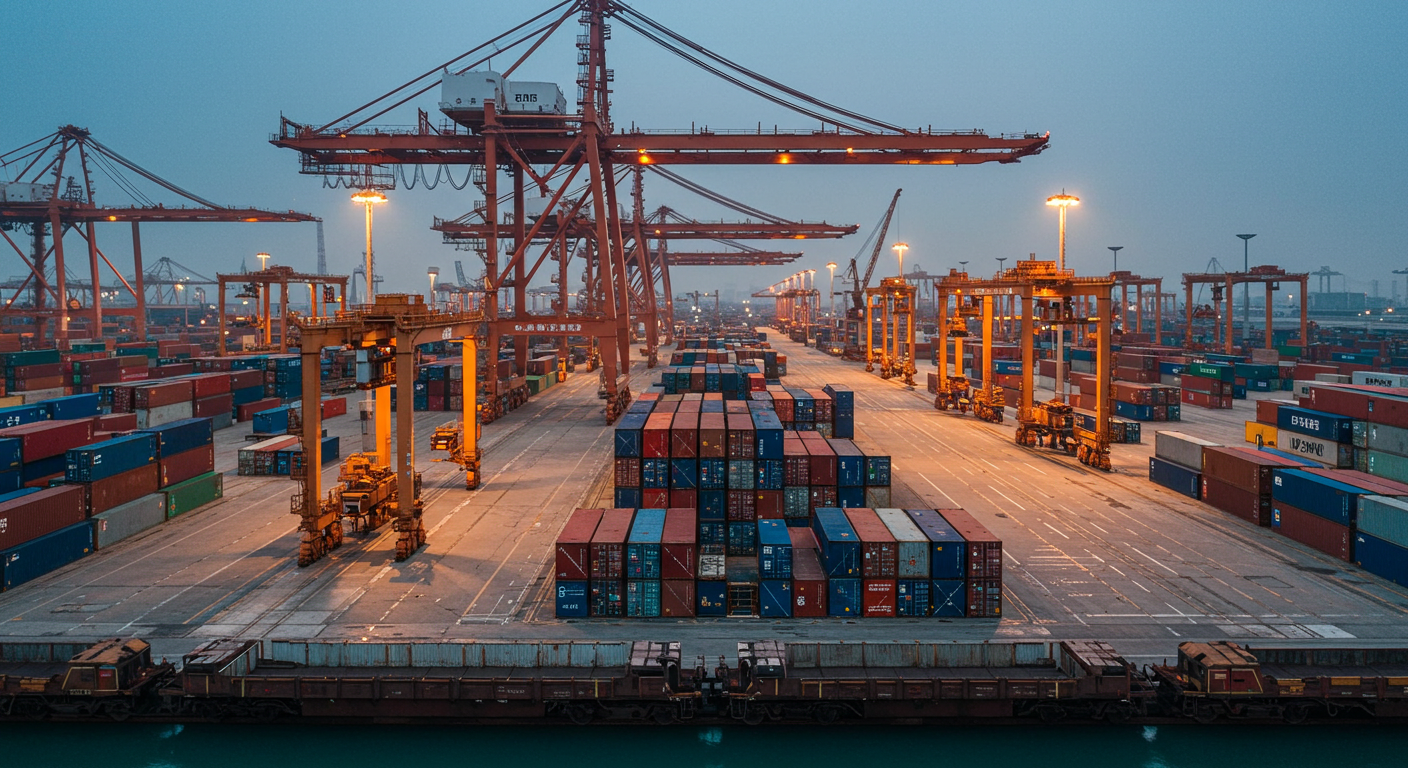 Склад в Китае, работники сортируют коробки с кодами ТН ВЭД