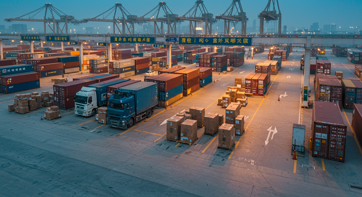 Склад в Китае, сотрудники сортируют электронику для экспорта в Россию