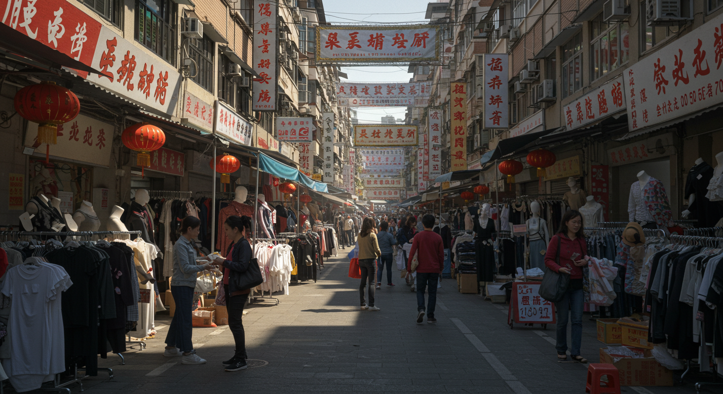 Современная фабрика одежды в Китае, работники проверяют модные вещи для экспорта