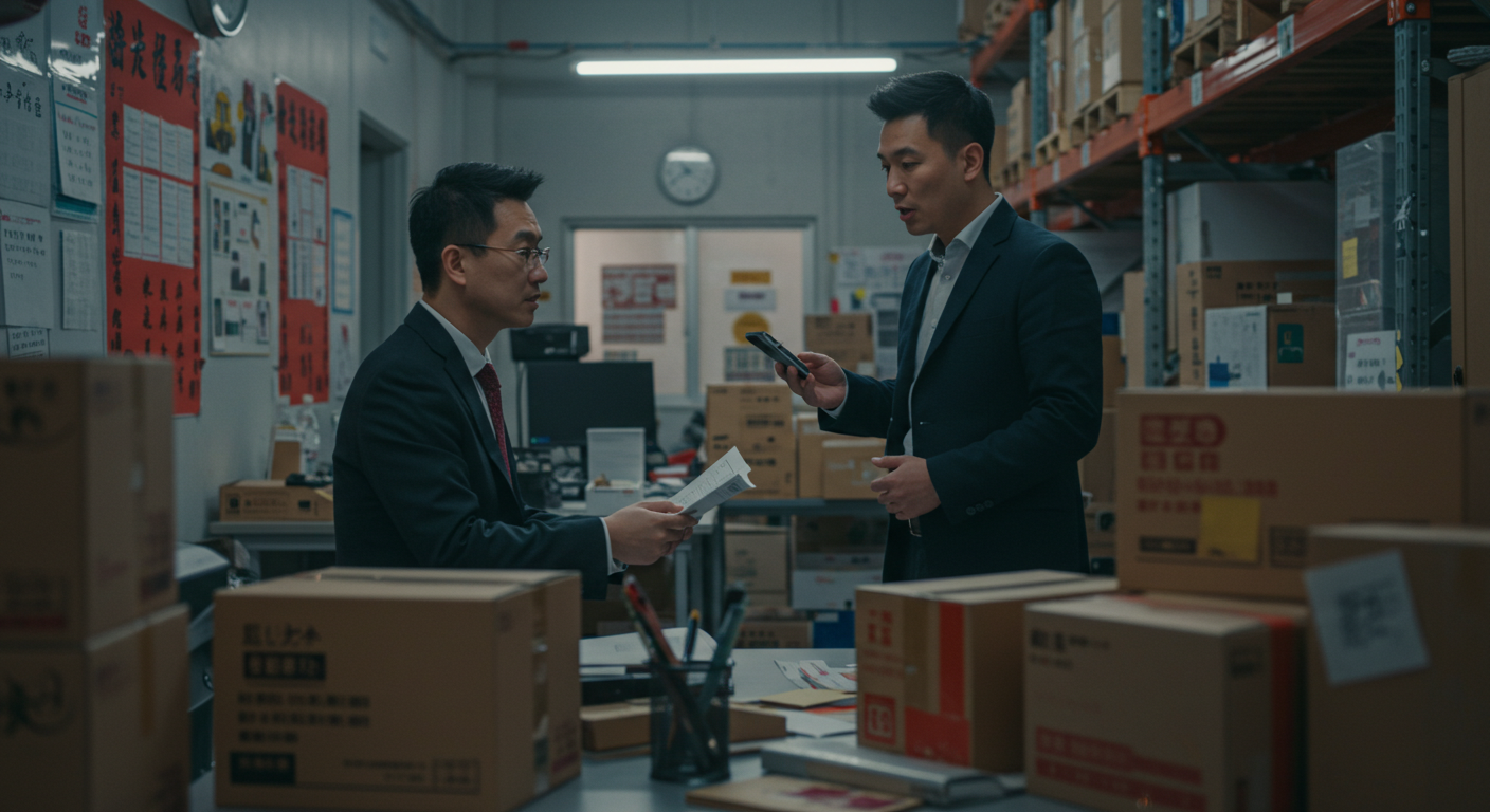 Современный логистический хаб в Китае с доставкой и цифровыми экранами